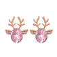 Festive Reindeer Crystal Stud Earrings