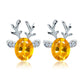 Festive Reindeer Crystal Stud Earrings