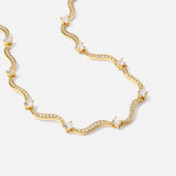 Freya Necklace with Crystal Waves Design