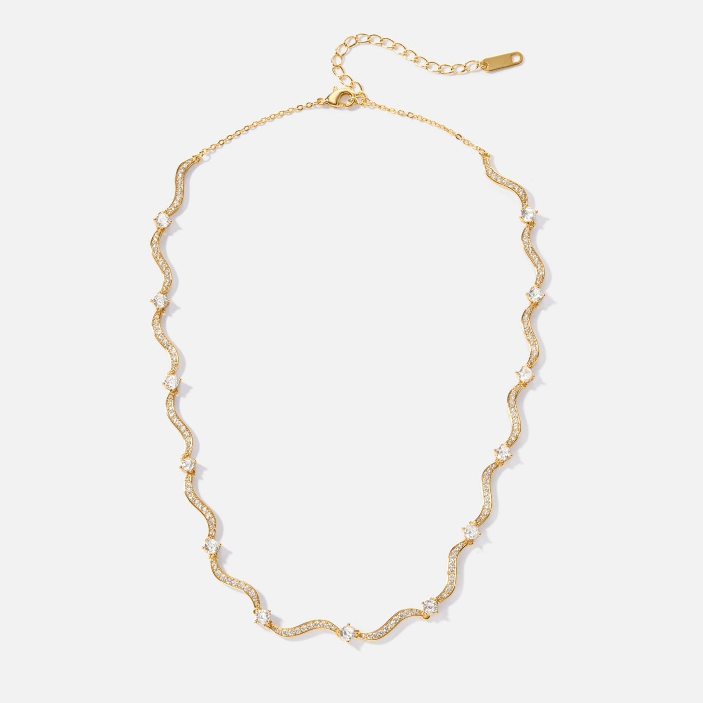 Freya Necklace with Crystal Waves Design