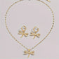 Gold Dragonfly Jewelry Necklace with Bonus Earrings