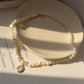 Gold Pearl Necklace Featuring Moonstone Accents