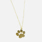 Gold - Plated Necklace with Paw Charm
