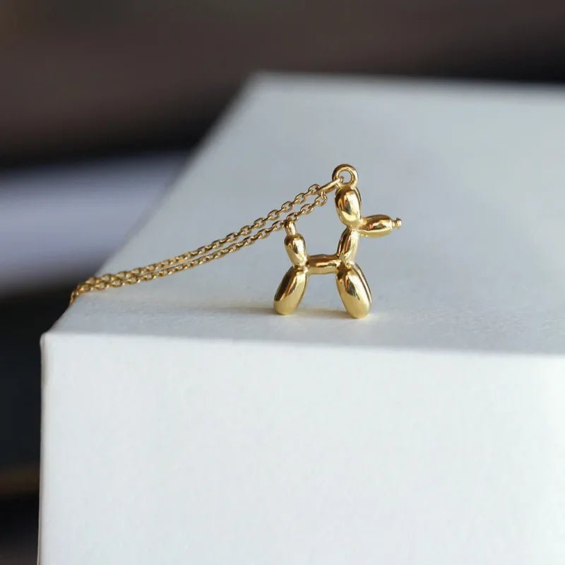 Gold - Tone Balloon Dog Pendant Necklace