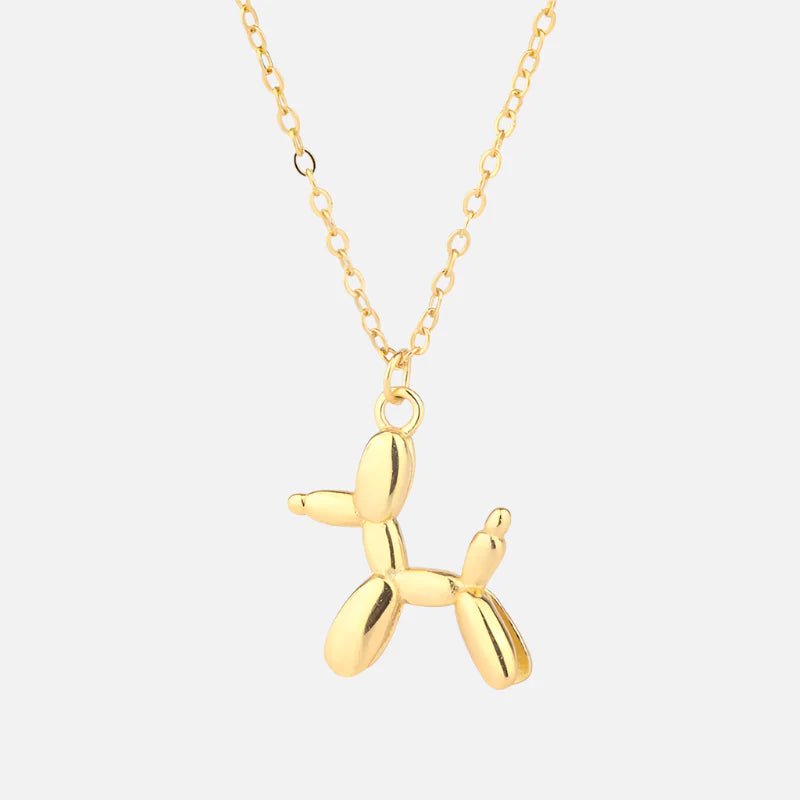 Gold - Tone Balloon Dog Pendant Necklace