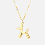 Gold - Tone Balloon Dog Pendant Necklace