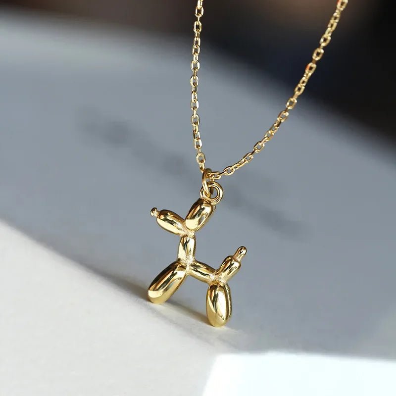 Gold - Tone Balloon Dog Pendant Necklace