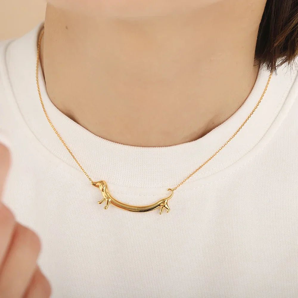 Gold - Tone Dachshund Necklace