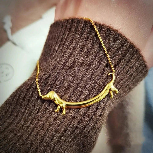 Gold - Tone Dachshund Necklace