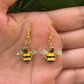 Golden Bee & Honeycomb Crystal Earrings