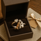 Handcrafted 925 Sterling Silver Dog Ring with Heart - Shaped Zirconia – Adjustable Fit