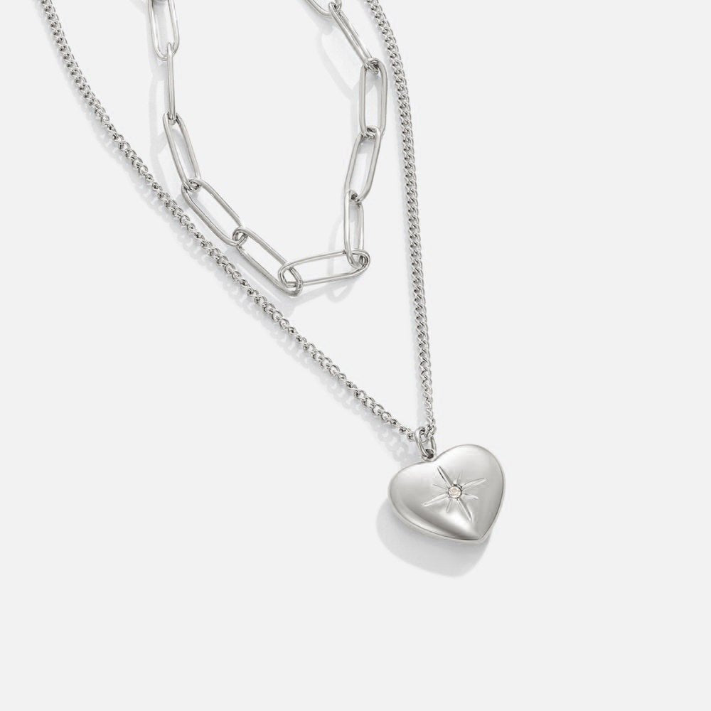Heart - Shaped Necklace with Office Clip