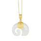 Hetian Jade Elephant Pendant Necklace – 18K Gold Plated Chain for Women