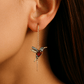Hummingbird Enamel and Zirconia Earrings