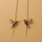 Hummingbird Enamel and Zirconia Earrings