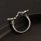 Hummingbird & Flower Ring – Adjustable Open Bird Ring for Women