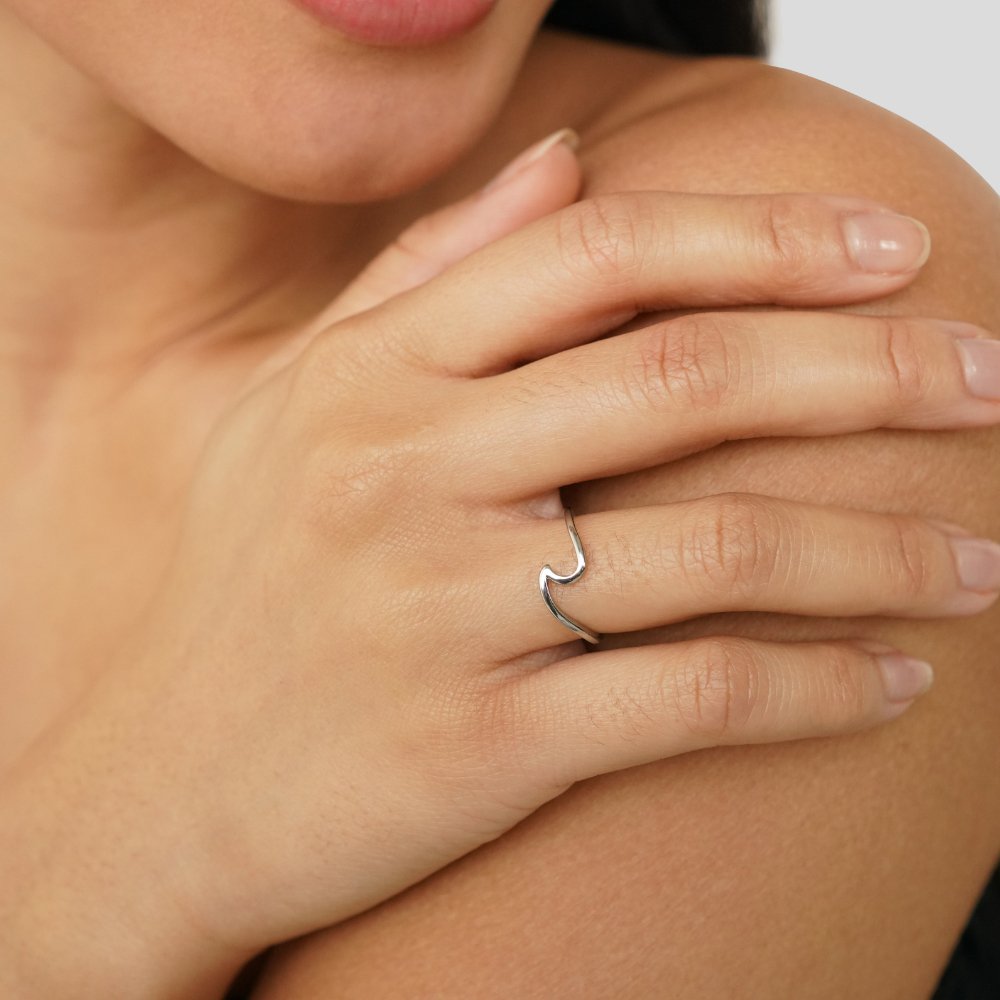 Imari Silver Ripple Ring