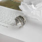 Layered Adjustable Silver Ring