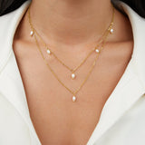 Layered Necklace with Kay Pearl Drops