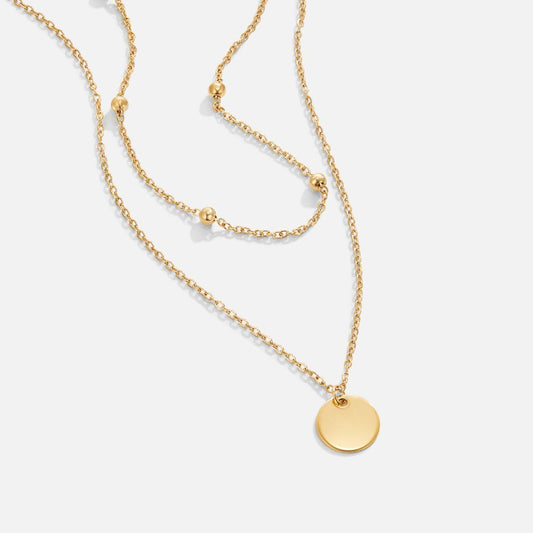 Layered Plate Pendant Necklace