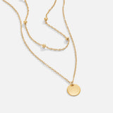 Layered Plate Pendant Necklace