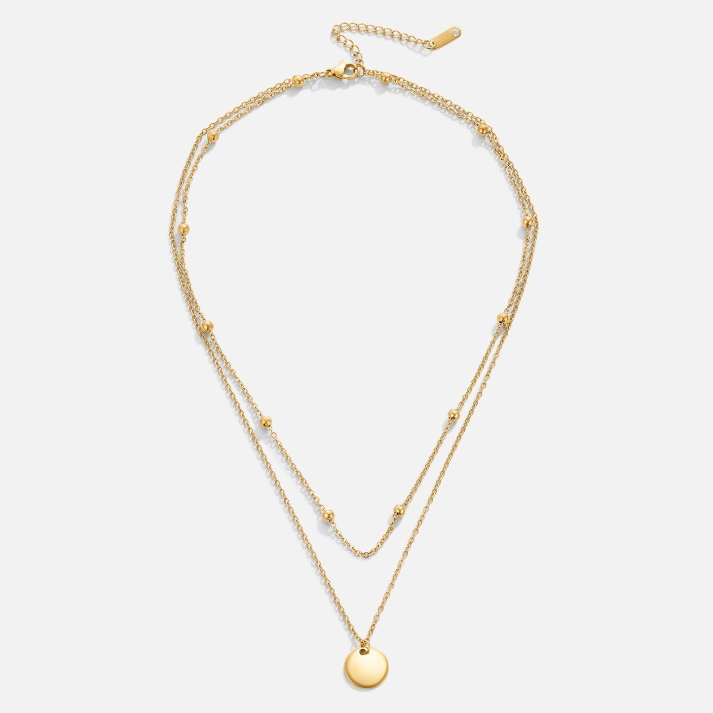 Layered Plate Pendant Necklace