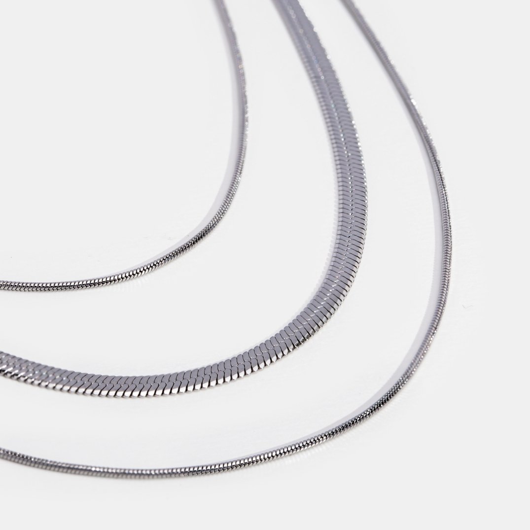 Layered Silver Chain Necklace
