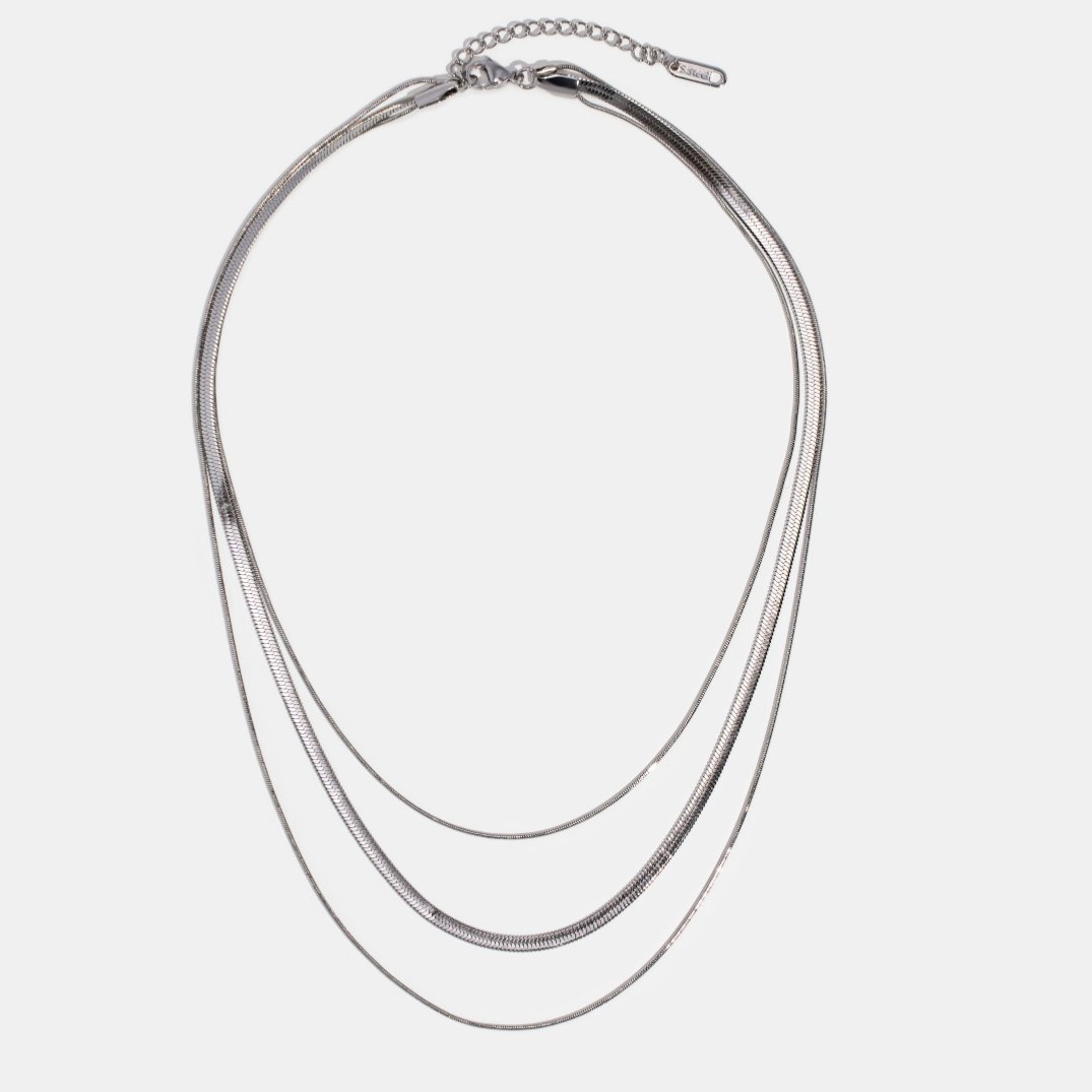 Layered Silver Chain Necklace