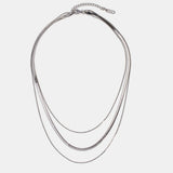 Layered Silver Chain Necklace