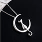 Luna™ — Crescent moon and cat elegant necklace
