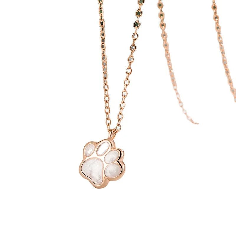 Maple™ — Sterling silver paw charm necklace