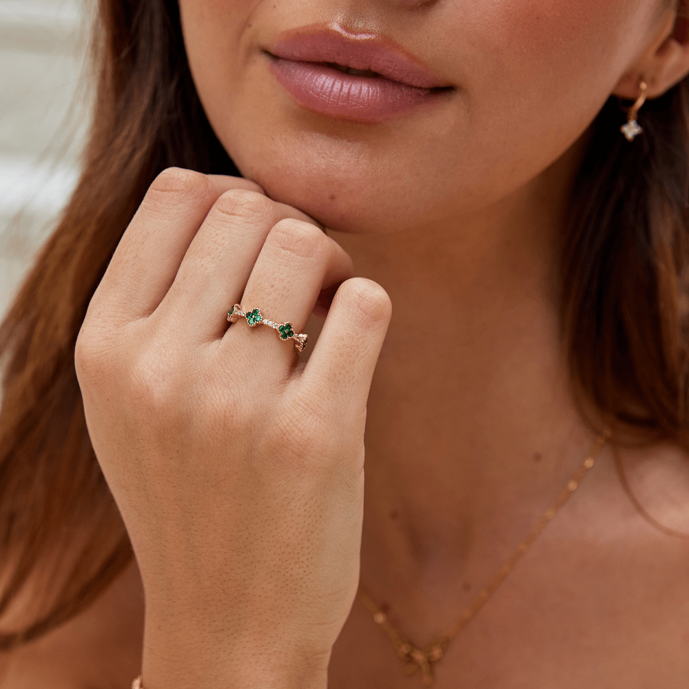 Marisol - Clover - Shaped Crystal Ring