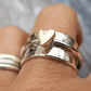 Mireia - Silver Ring with Golden Heart