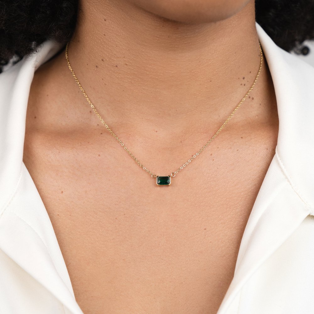 Moni Green Emerald Pendant Necklace