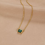 Moni Green Emerald Pendant Necklace