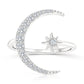 Moon and Star Ring made of Silver