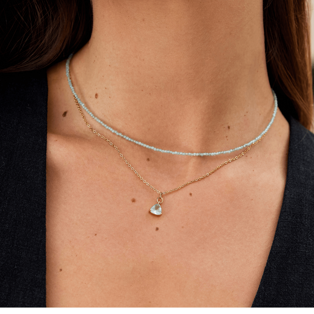 Necklace with Apatite and Pearl Accents