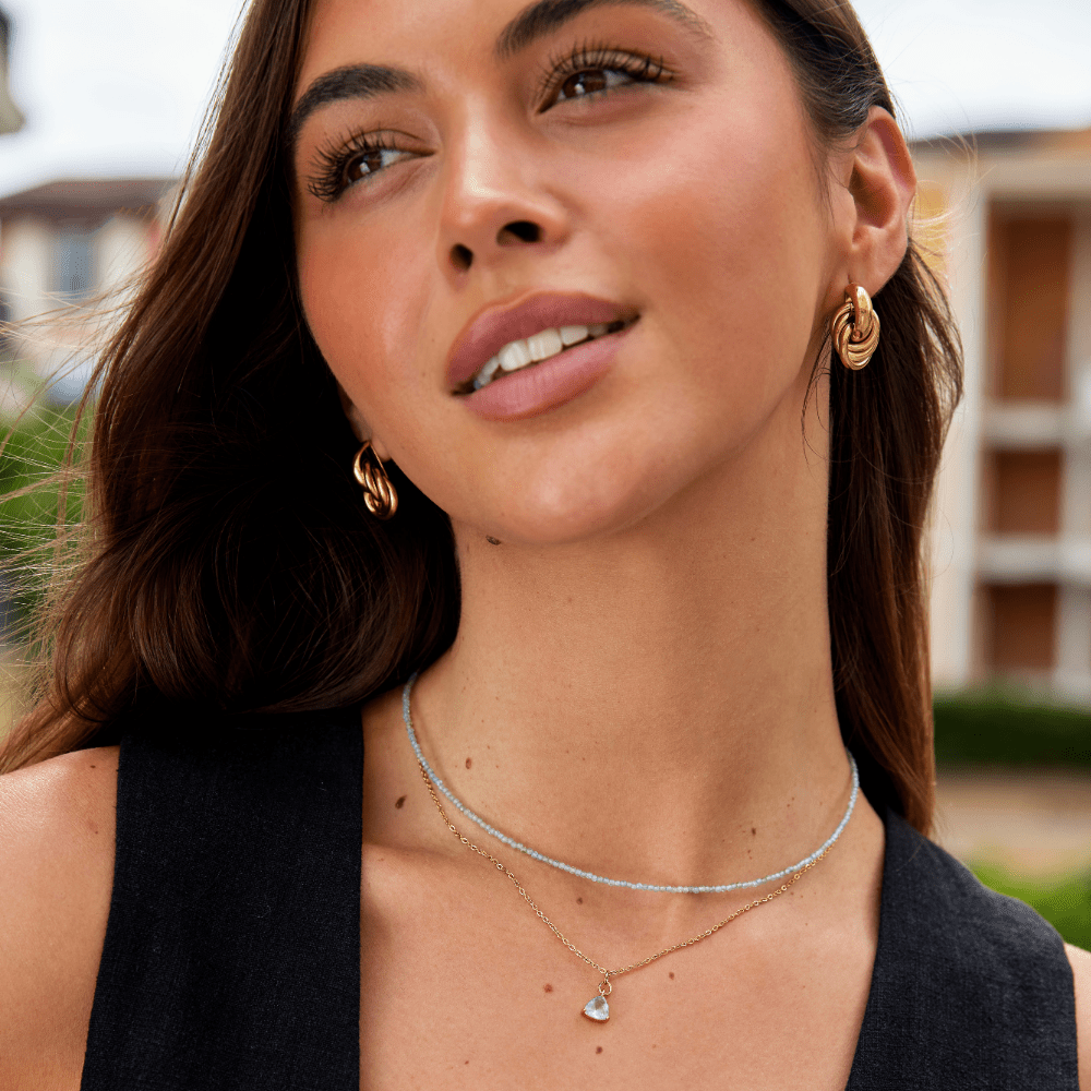 Necklace with Apatite and Pearl Accents
