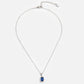Ocean Blue Pendant on Silver Necklace