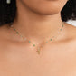 Pearl Necklace with Gold Tulip Design