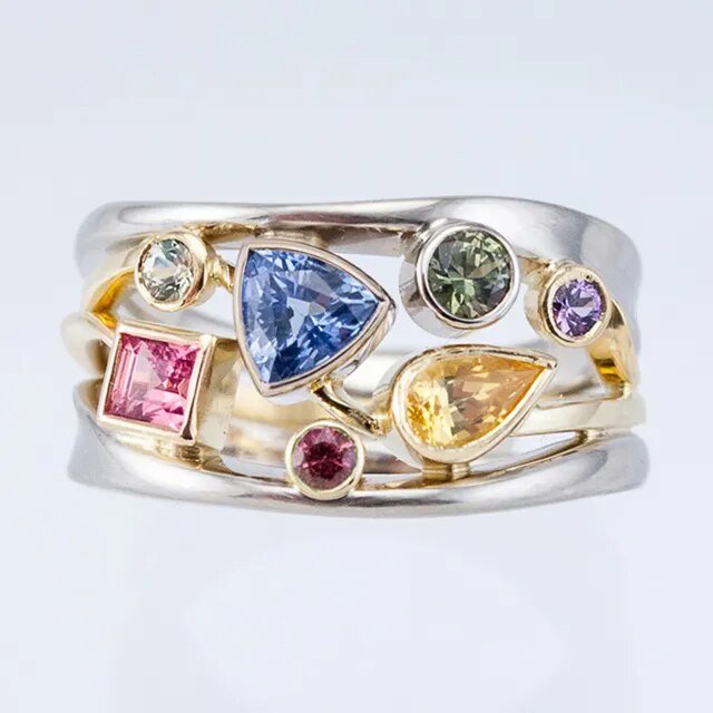 Retro Bunter Zircon Ring