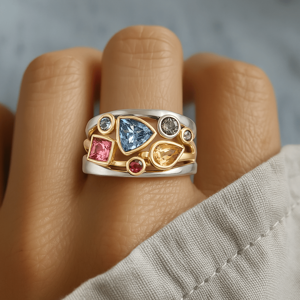 Retro Bunter Zircon Ring