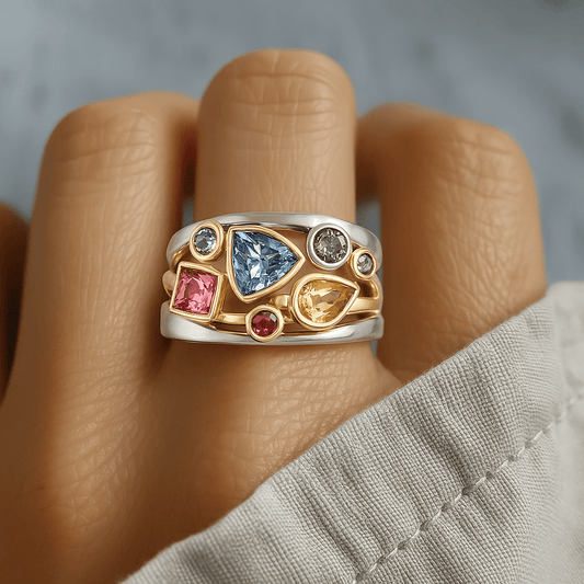 Retro Bunter Zircon Ring