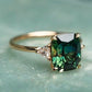 Retro Green Gem Ring in Gold