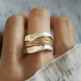 Ring made of silver wire coated in gold