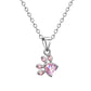 Rose Gold Paw Jewelry Set – 4 Pieces with Zirconia Heart (Ring, Necklace, Earrings, Bracelet)