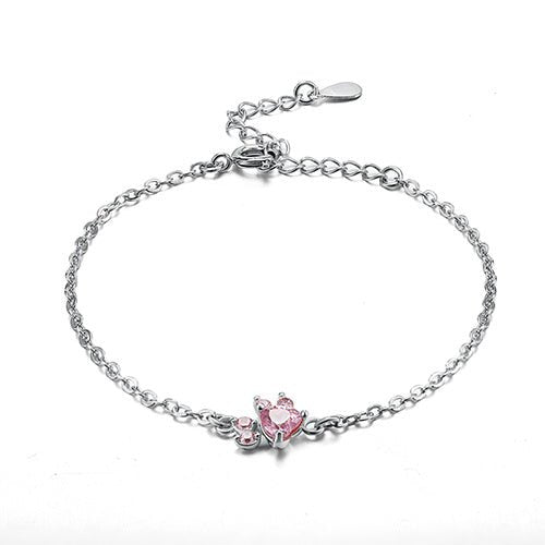 Rose Gold Paw Jewelry Set – 4 Pieces with Zirconia Heart (Ring, Necklace, Earrings, Bracelet)