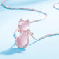 Rosie™ — Pink stone cat necklace with zircon