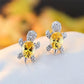 Sea Turtle Earrings in Zirconium and Silver