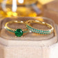 Serena Duo Emerald Ring Set in Gold